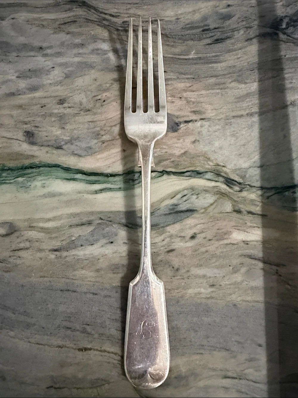 Vintage Monogrammed Silver Dinner Forks - Set of 8